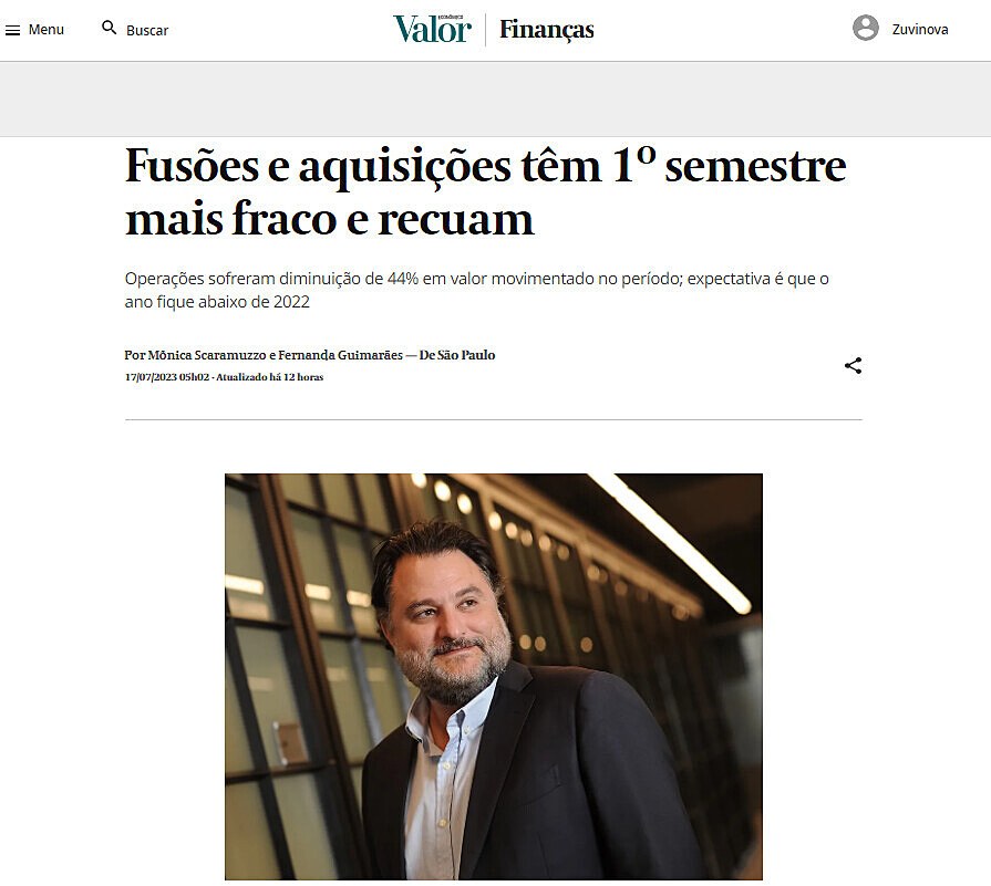 Fuses e aquisies tm 1 semestre mais fraco e recuam